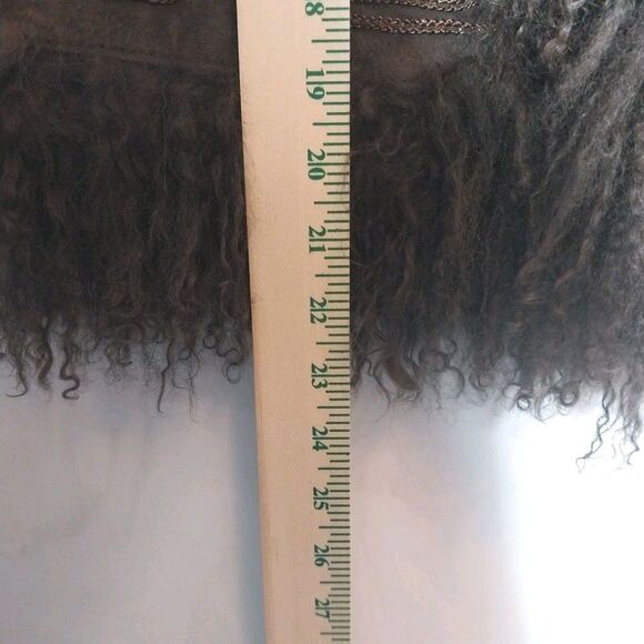 Etam Suede Vest Eur 42 (US 12) Embroidered Fur Trim Boho Hippie Cowgirl Western - Picture 7 of 14